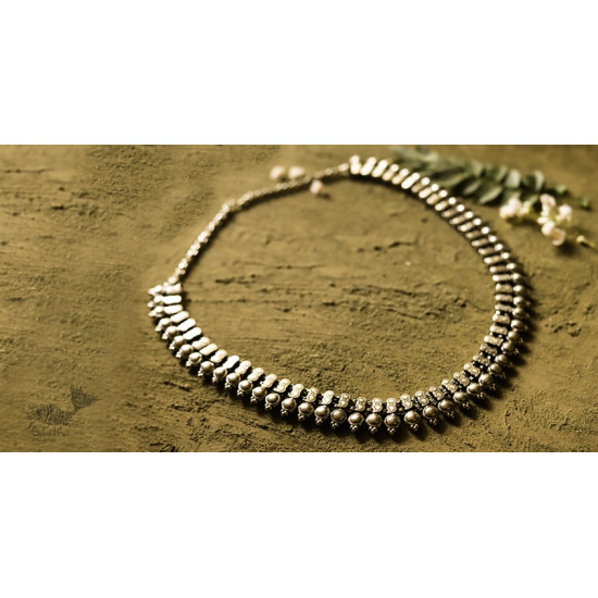 धरा ✽ Antique Finish White Metal ✽ Necklace { 48 }